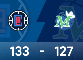 NBA杯战报：哈登41分三双，快船133-127双延长赛击败独行侠